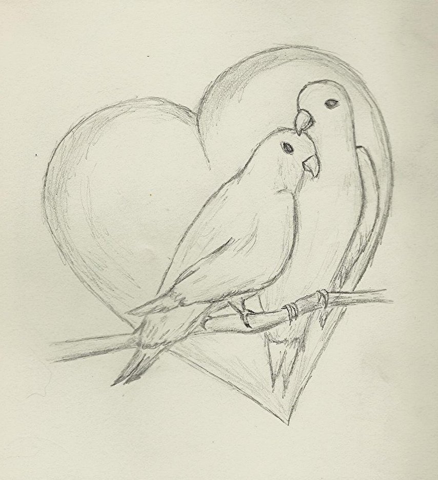 Рисунки карандашом для срисовки про любовь