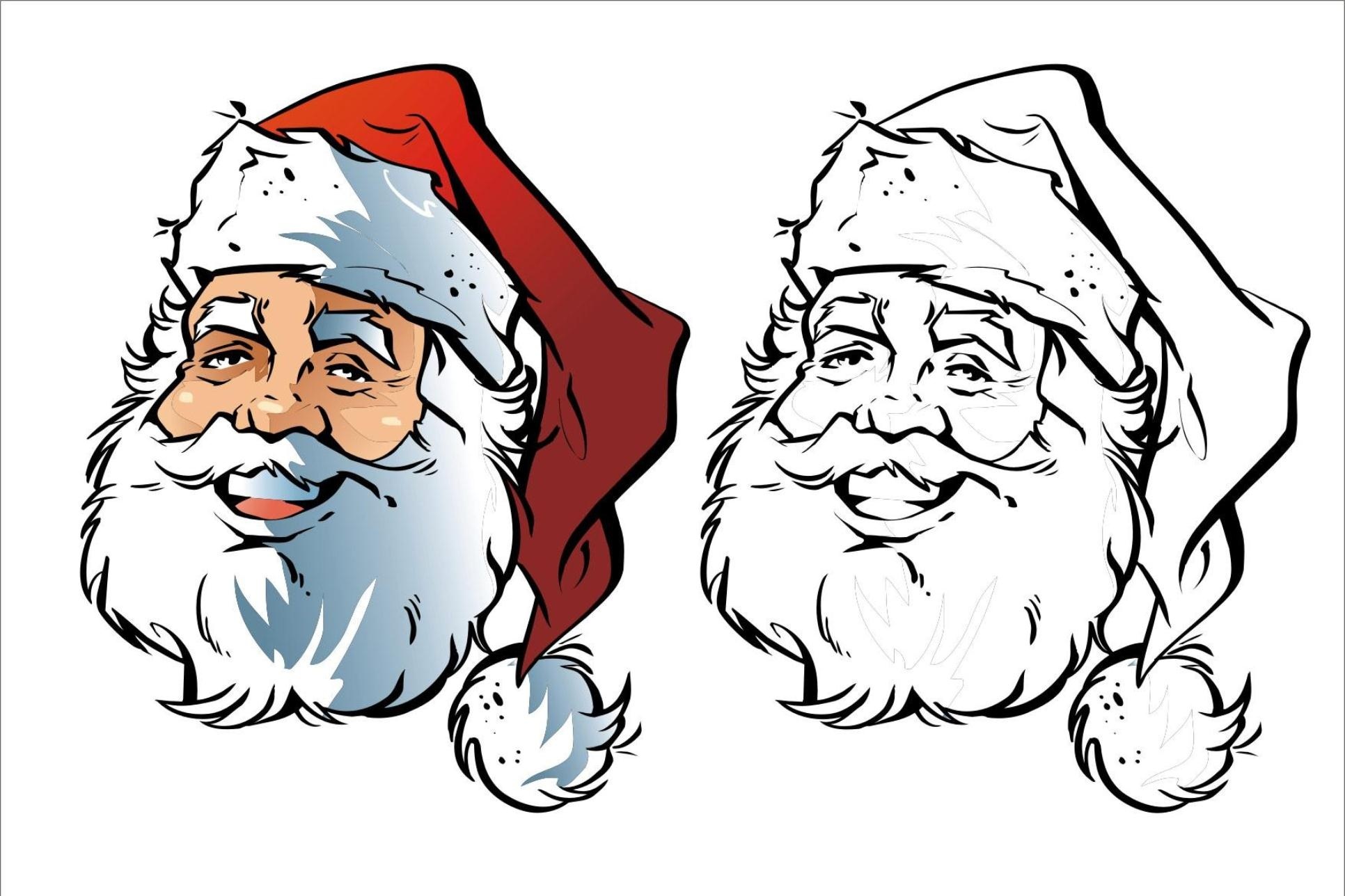 Картинки Деда Мороза для срисовки