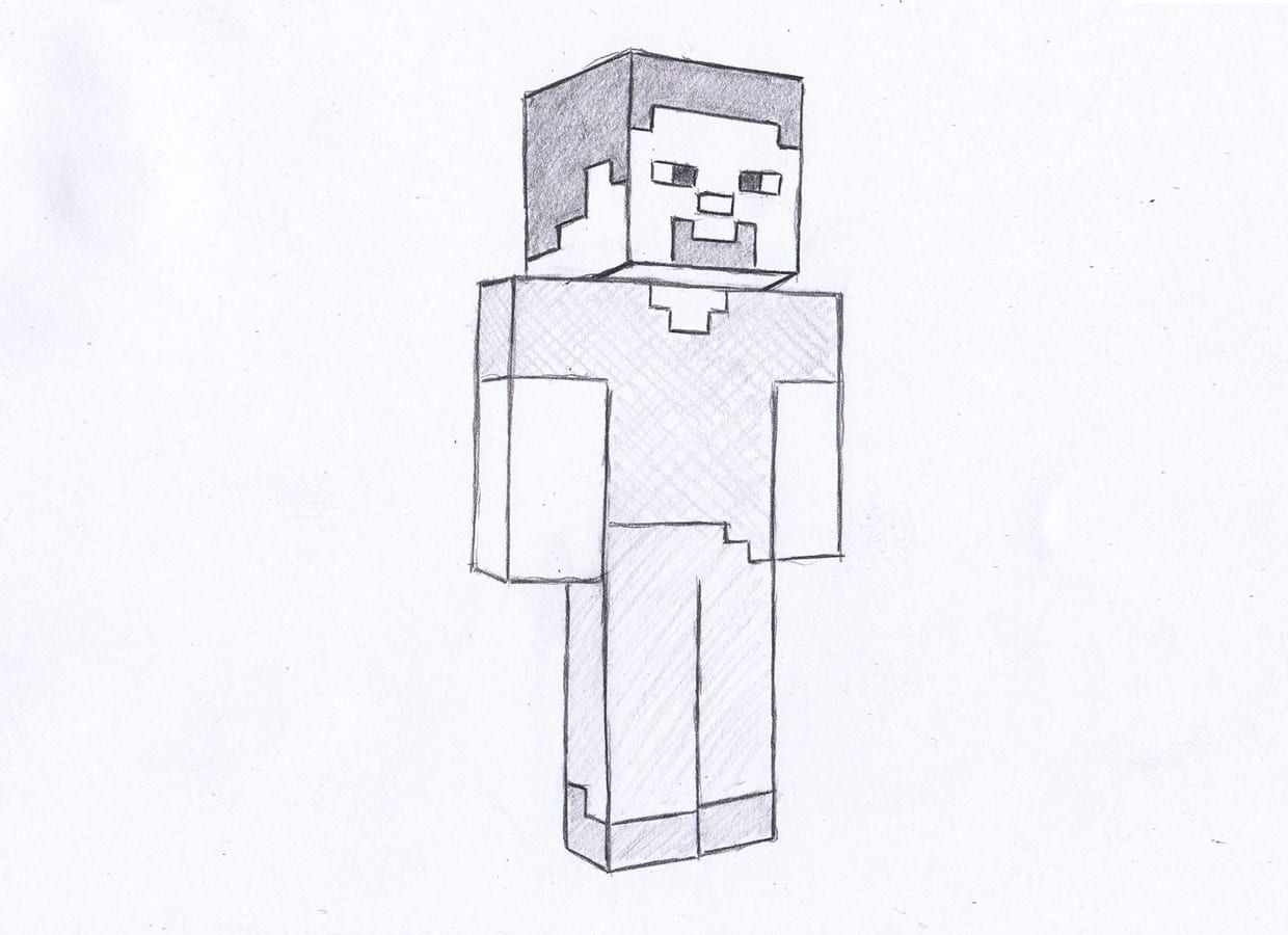 steve minecraft drawing