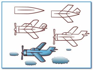 Рисунок самолет средняя группа