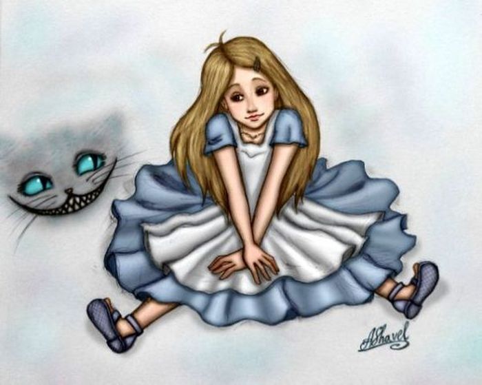 Алиса в стране чудес на прозрачном фоне